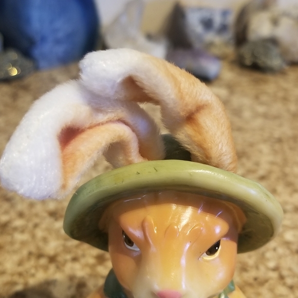 2 Shelf Sitting EASTER BUNNIES w Dangle Legs - Picture 5 of 16